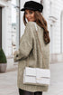 V Neck Drop Shoulder Knitted Sweater